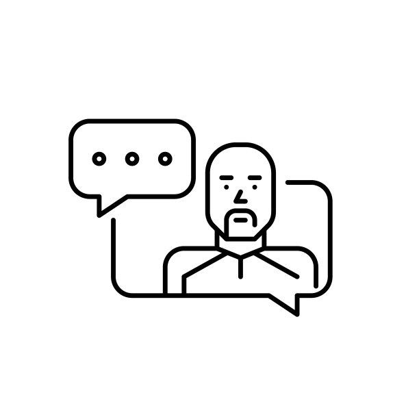 年轻的运动男子在社交媒体上聊天。像素完美，可编辑的笔画线图标图片下载