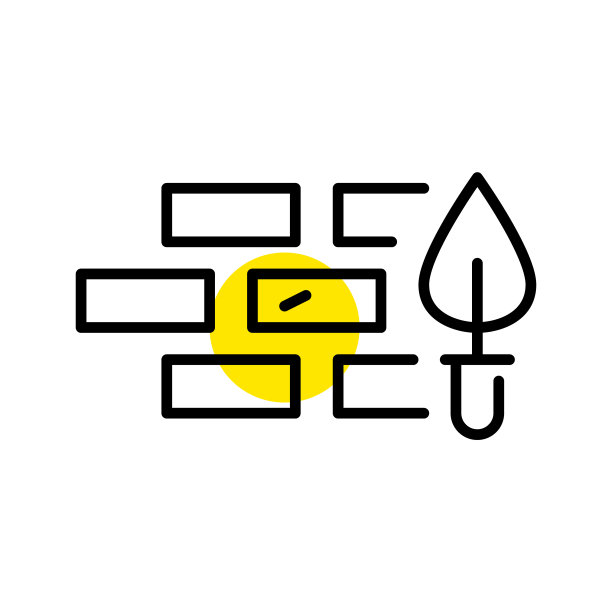 砖墙建筑。像素完美，可编辑的描边图标图片下载