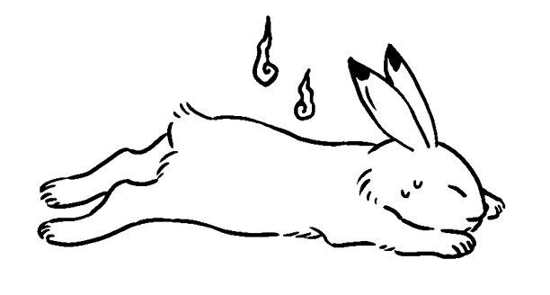 鸟，兽，和漫画插图的兔子疲倦和沮丧图片下载