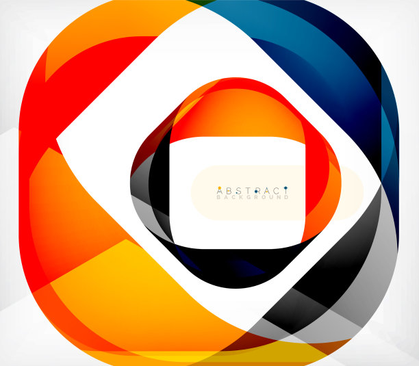 抽象的正方形形状与重叠的波浪图片下载