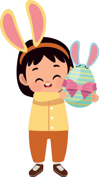 女孩举起复活节彩蛋图片下载