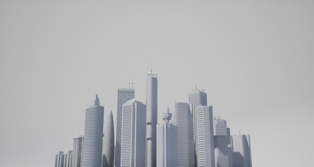 抽象的现代城市景观三维模型图片下载