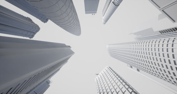 抽象的现代城市景观三维模型图片下载