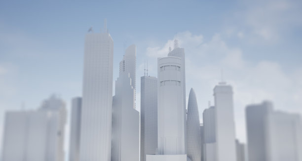 抽象的现代城市景观三维模型图片下载