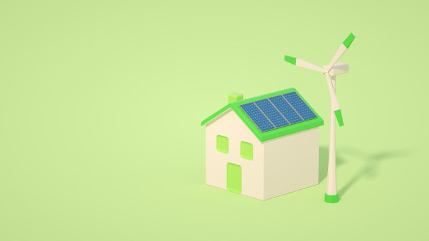 屋顶太阳能电池板和风力发电机，替代能源图片下载