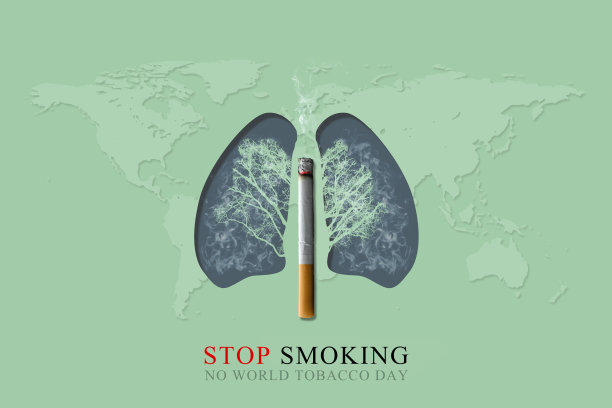 吸烟对人肺的影响。世界无烟日插图。图片下载