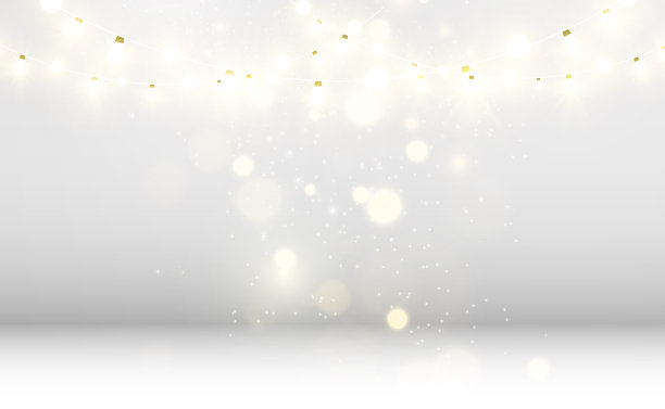 圣诞明亮、美丽的彩灯，设计元素。发光的灯设计的圣诞贺卡。花环，圣诞装饰。图片下载