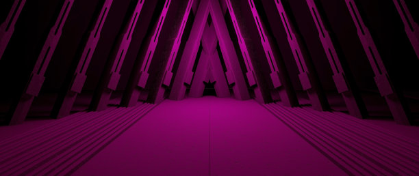 未来主义背景混凝土外星人展厅暗亮紫色插图横幅背景壁纸数字未来主义概念图片下载