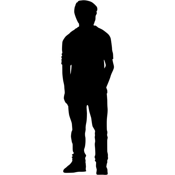 白色背景上行走的人的剪影图片下载