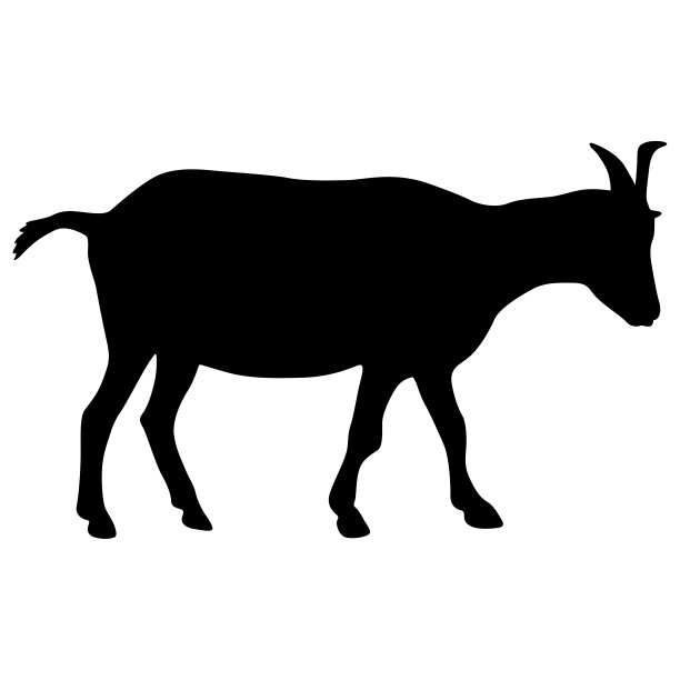 剪影山羊动物农场在一个白色的背景图片下载