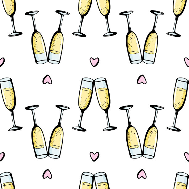 蓝色香槟杯图案图片下载