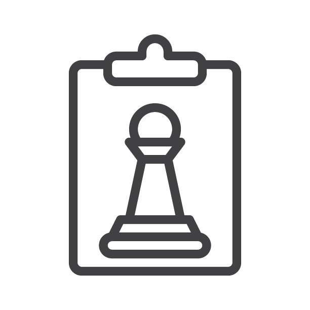 国际象棋游戏策略线条图标图片下载