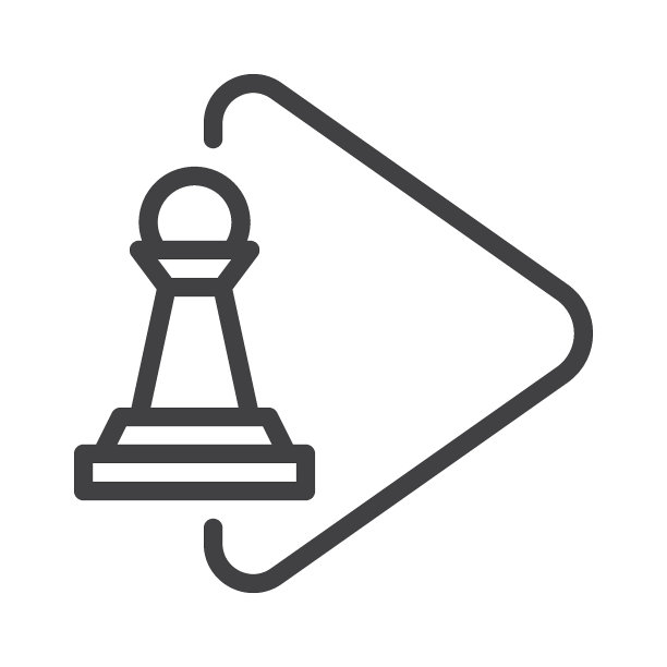 国际象棋游戏线性图标图片下载