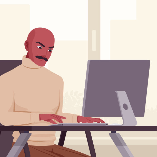 英俊的西班牙人，拉丁美洲人，在电脑桌前工作图片下载