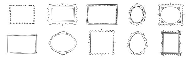 框架边框草图涂鸦在手绘风格图片下载