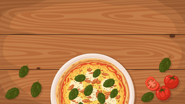 意大利风格的披萨在盘子里。图片下载