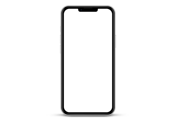 现实的智能手机模型。手机矢量与孤立的白色背景。设备前视图。带有阴影的3D手机。逼真的，高质量的智能手机模型ui ux演示。图片下载
