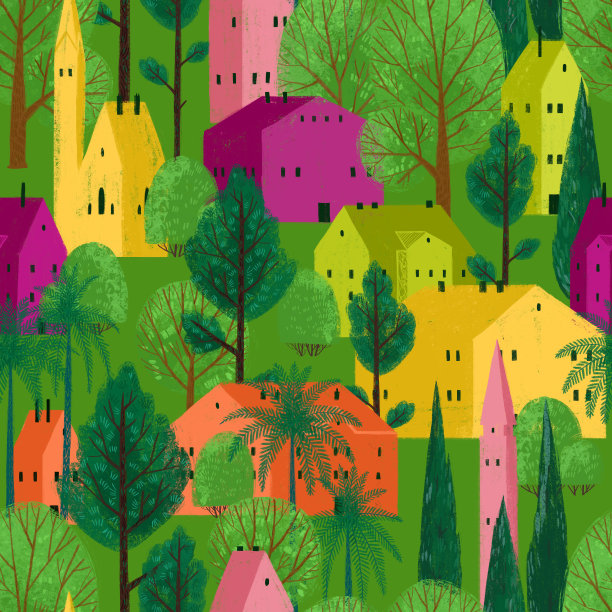 无缝模式与热带海洋元素。船舶，帆船，轮船，海鸥在明亮的蓝色背景上。图片下载