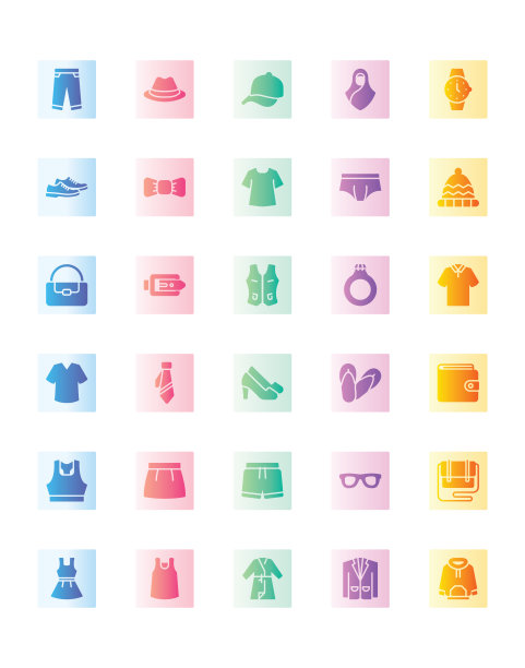 时尚图标设置30孤立的白色背景图片下载