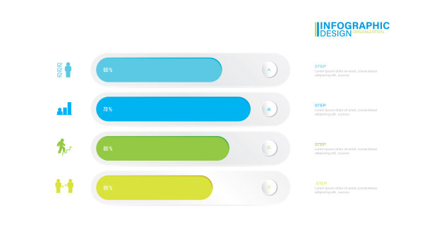 业务数据可视化。信息图形元素股票说明信息图形，数字4，部分，步骤，图标，成功，时间轴-视觉辅助图片下载