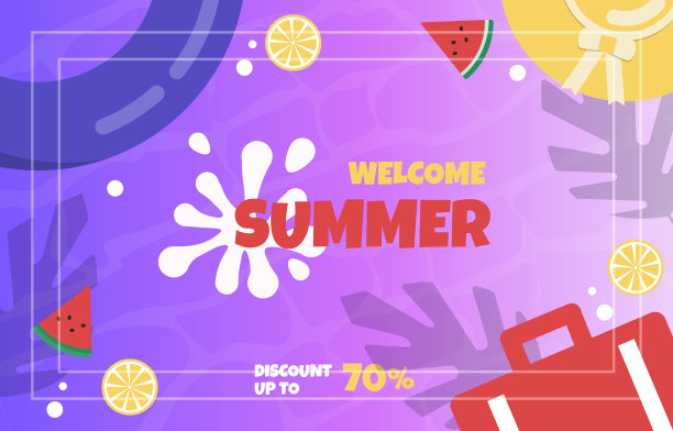 沙滩水果暑期大减价活动海报图片下载