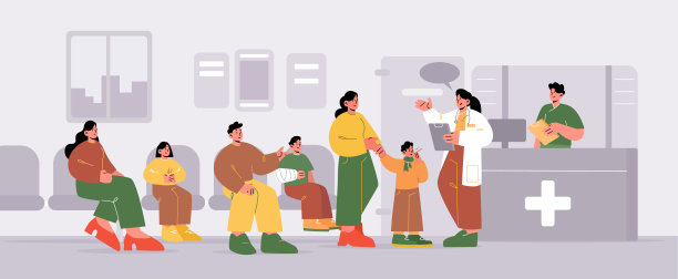 医院走廊里的来访者在排队等候图片下载