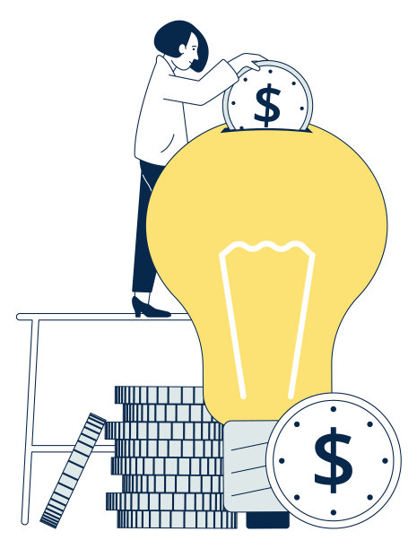 人们把钱投入到创意中。创新投资的概念图片下载