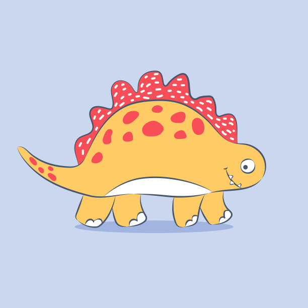 卡通恐龙，手绘彩色矢量插画的孩子，扁平的风格。婴儿设计卡片，印刷，海报，标志，封面图片下载