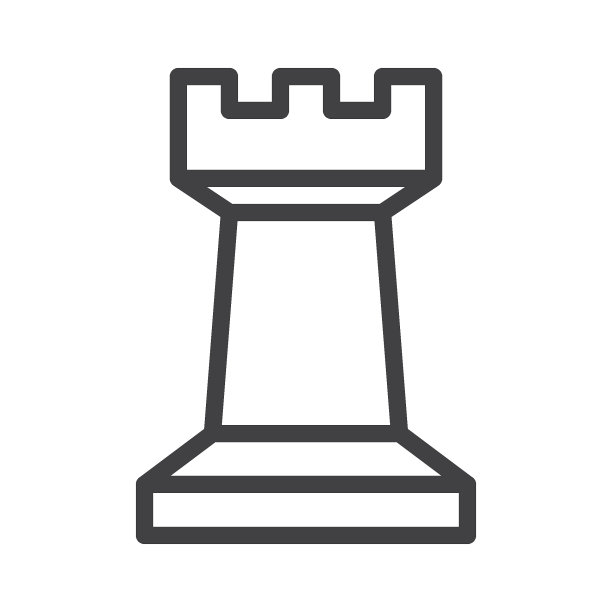 国际象棋车棋子线条图标图片下载