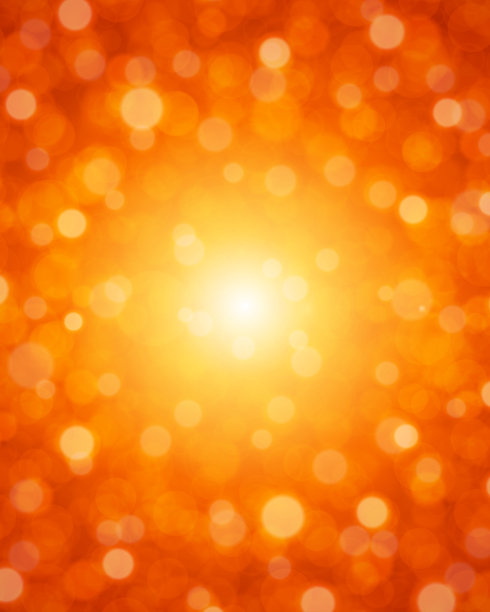 明亮的光与红色粒子矢量背景。黄色的气泡模糊了白色饱和的爆炸。图片下载