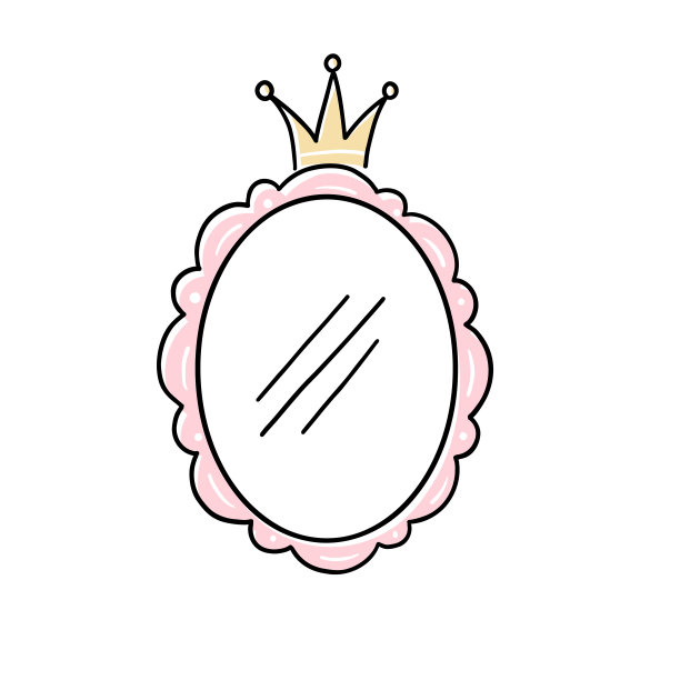 公主皇冠镜子涂鸦框架图片下载
