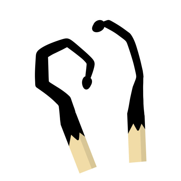 烧焦的匹配。黑色烧焦的棍子。平的卡通图片下载