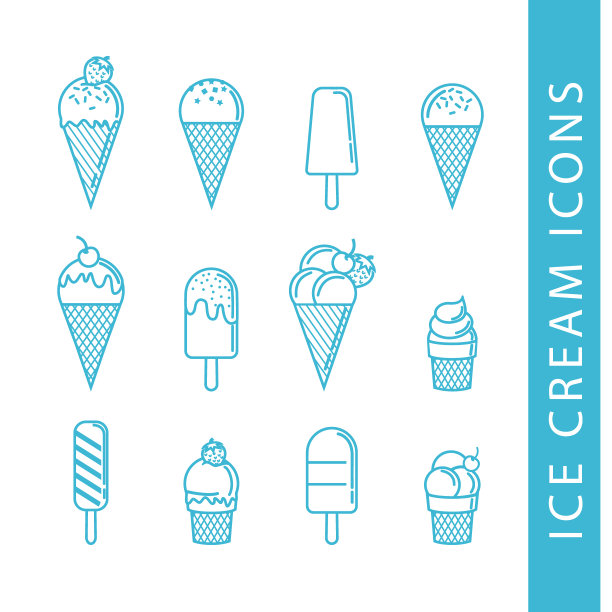 冰淇淋图标套装图片下载