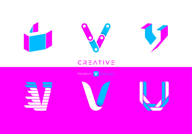V标志字母设计图片下载