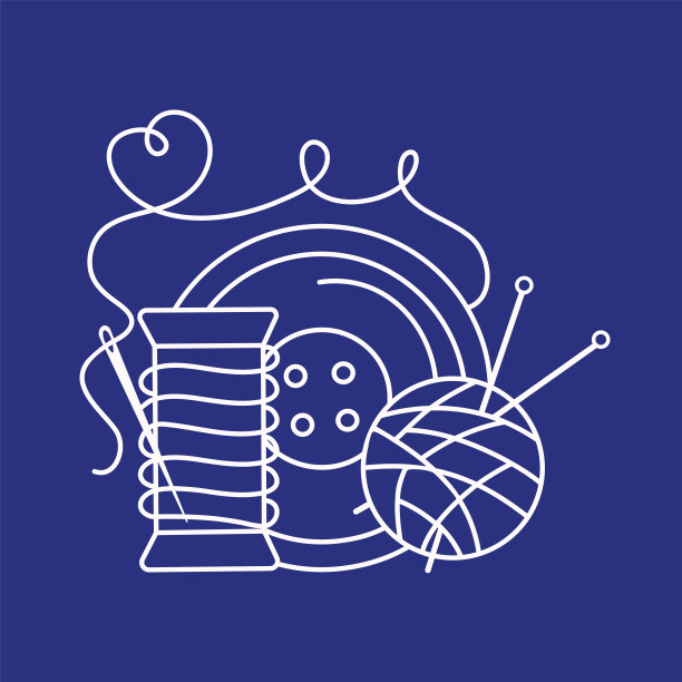 缝纫的迹象。线程,纱线。图片下载