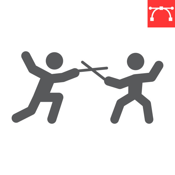 击剑运动字形图标图片下载