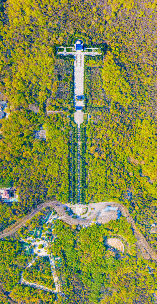 航拍中国江苏省南京市中山陵风景区图片下载