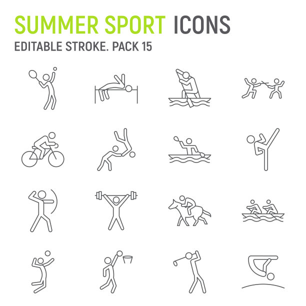 夏季运动线图标设置图片下载