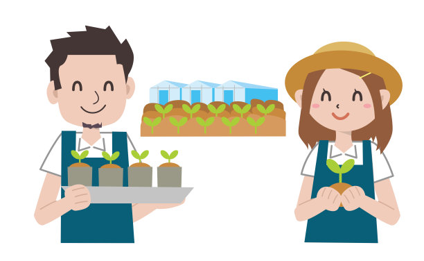 一对从事农业的年轻夫妇图片下载