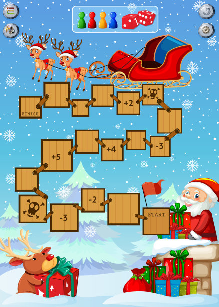 在圣诞节主题计数游戏模板图片下载