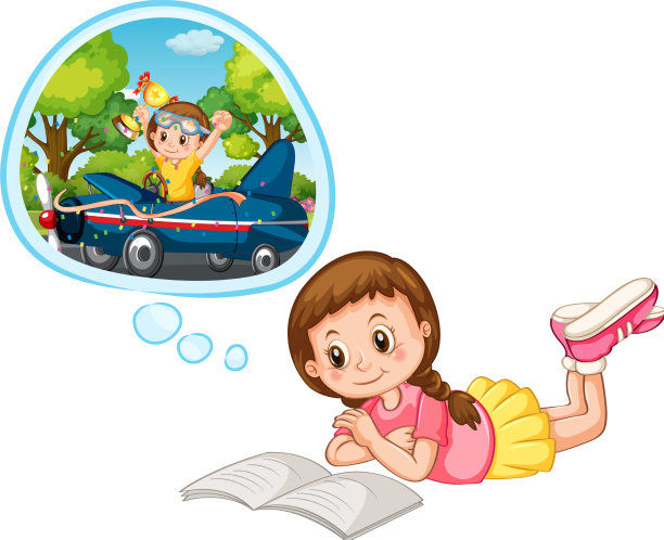 一个女孩带着呼唤阅读图片下载