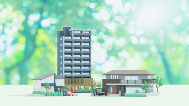 由三维插图组成的房屋图像。图片下载