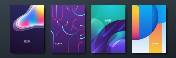 抽象潮流梯度流动几何图案背景纹理海报封面设计。最小的颜色梯度横幅模板。现代矢量波形小册子图片下载