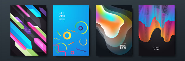 抽象潮流梯度流动几何图案背景纹理海报封面设计。最小的颜色梯度横幅模板。现代矢量波形小册子图片下载