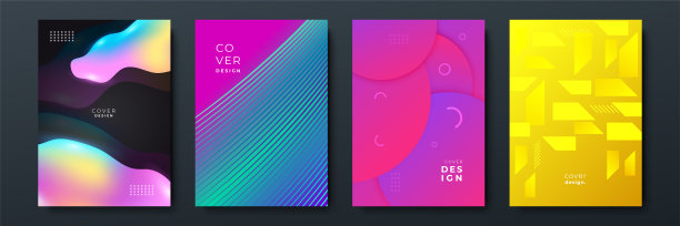 抽象潮流梯度流动几何图案背景纹理海报封面设计。最小的颜色梯度横幅模板。现代矢量波形小册子图片下载