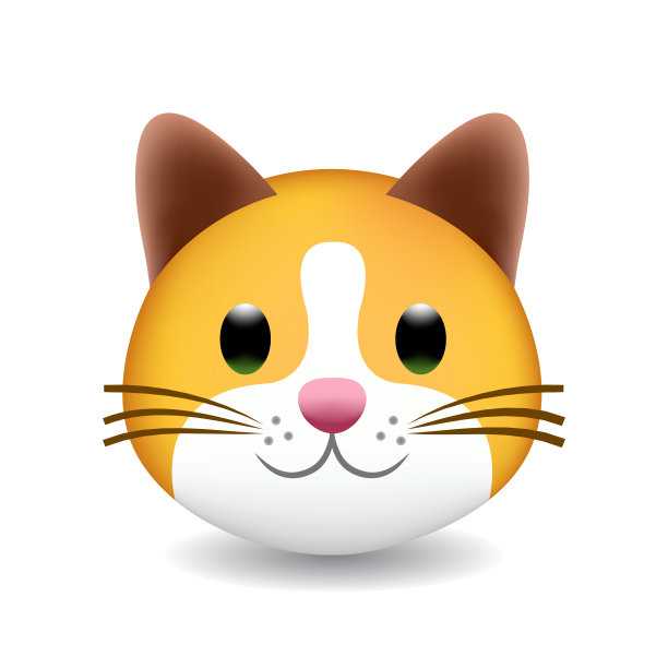 猫脸矢量表情符号插图图片下载