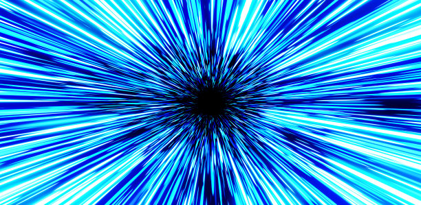 径向光。数字空间。高速，声速，背景具有速度感。技术。图片下载