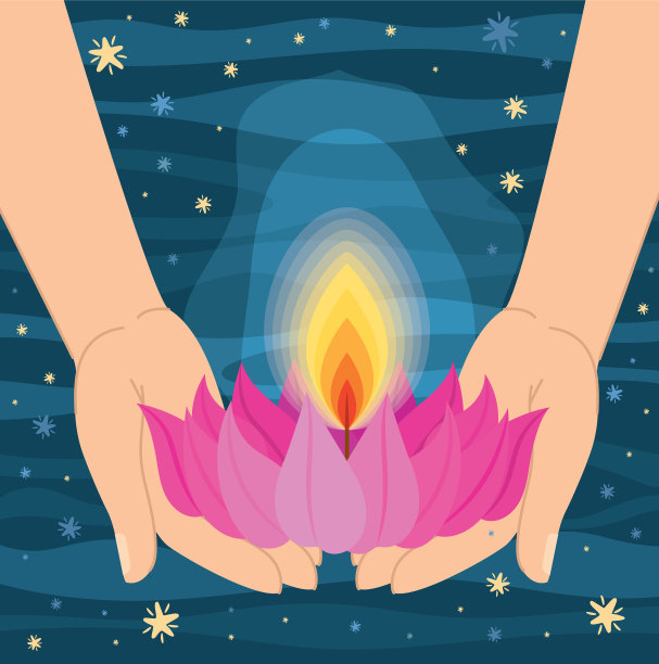 佛陀莲花蜡烛图片下载