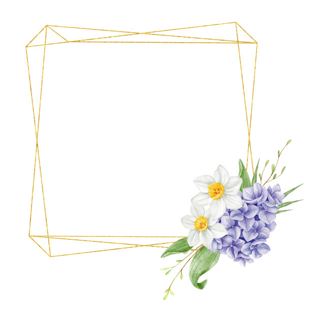 水彩春花框图片下载