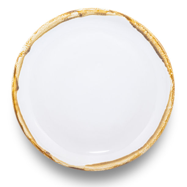 白色圆形陶瓷板孤立在白色背景上。图片下载